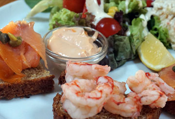 Seafood open sandwiches at Paul Geaney's Bar & Restaurant Dingle Wild Atlantic Way