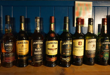 Selection of Jameson Irish Whiskey